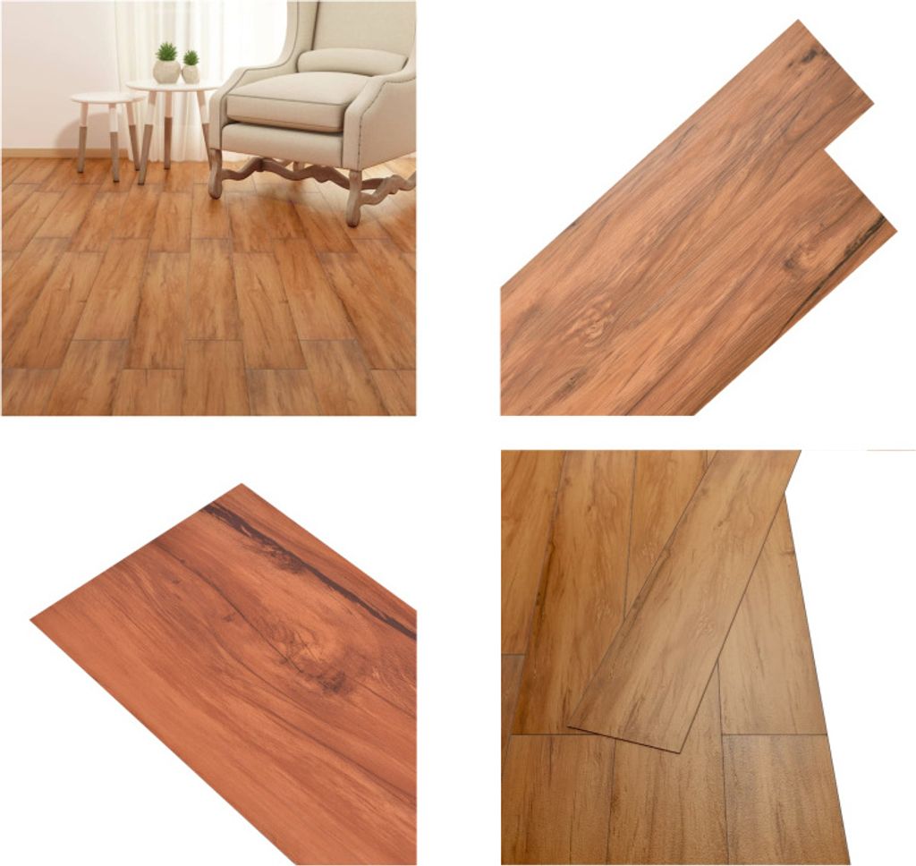 vidaXL PVC Fliesen Selbstklebend 2,51 m² 2 mm Ulme Natur - PVC Laminat Diele - PVC Laminat Dielen - PVC Diele - PVC Bodenbelag