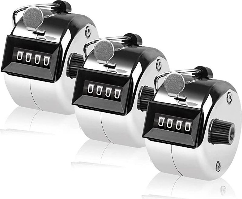 3 Stück Handzähler, zähler mechanisch, Metall Zähler Produktbild