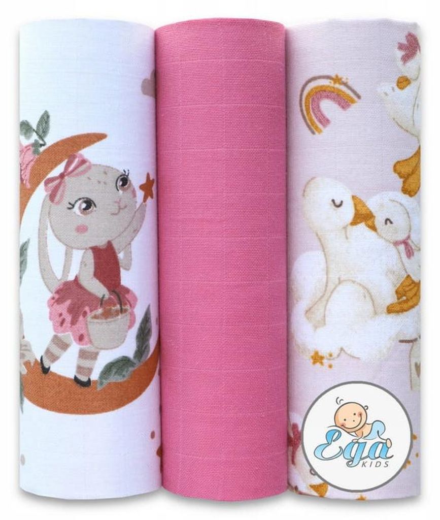 SET EGA KIDS: 3 pannolini in mussola fantasia, confezione Immagine del prodotto 