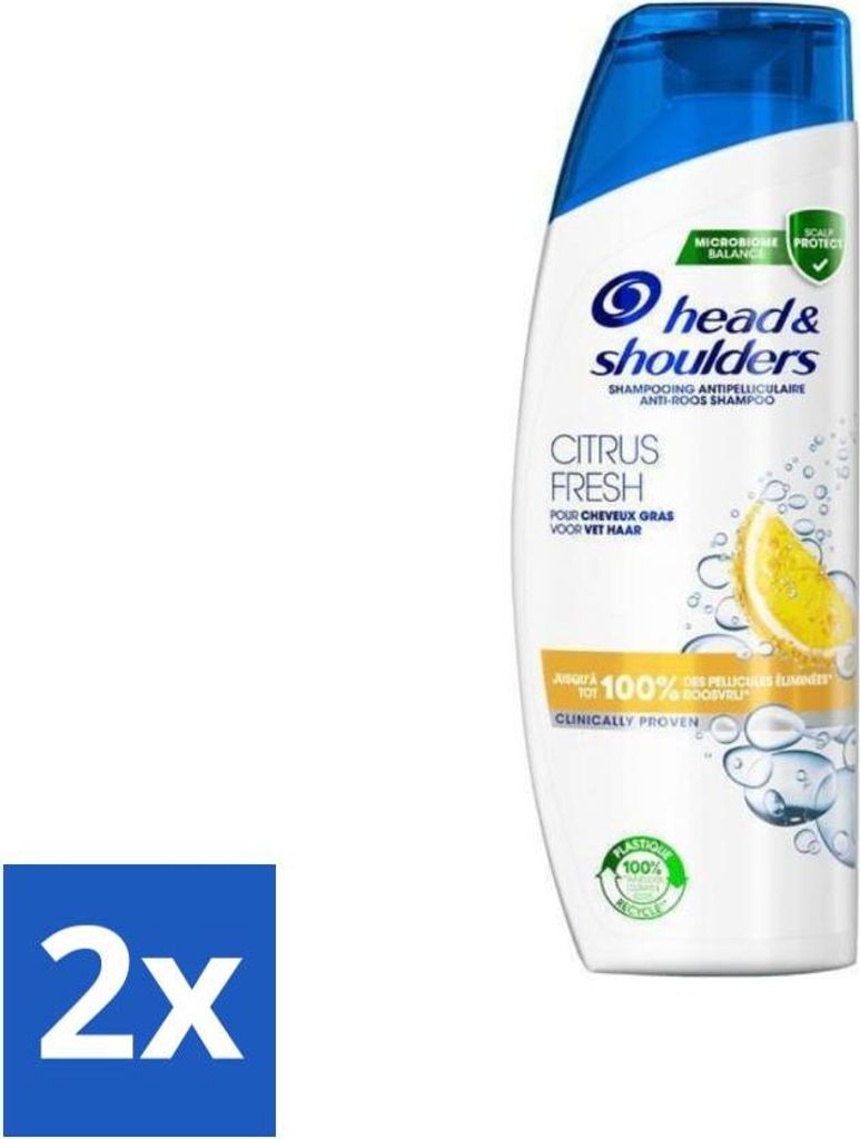 Head & Shoulders Anti-Schuppen-Shampoo – Citrus Fresh – Fettiges Haar – 285 ml - Vorteilspack - 2 Stücke