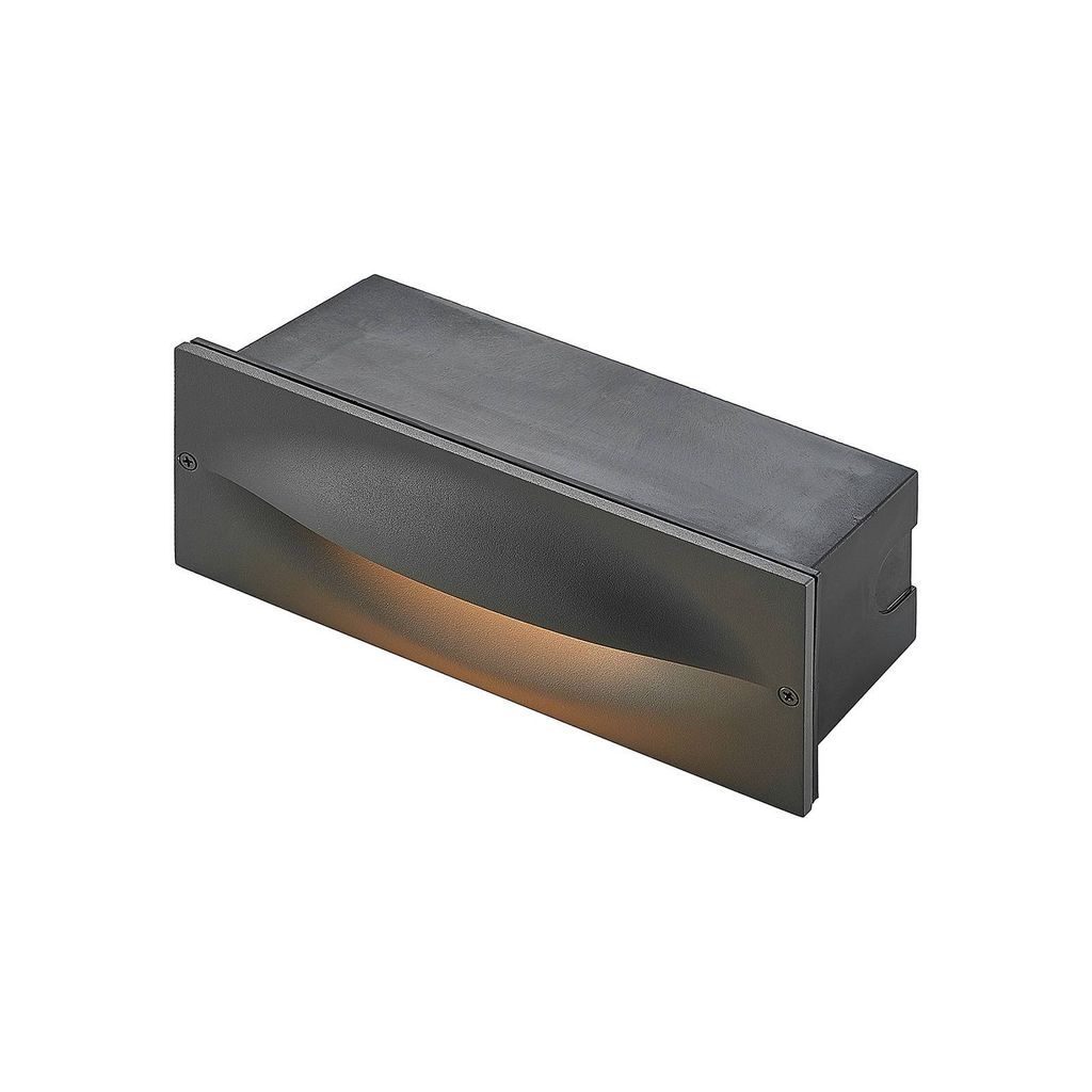 Lucande LED-Wandeinbauleuchte Zandro, 25 cm, anthrazit, IP65