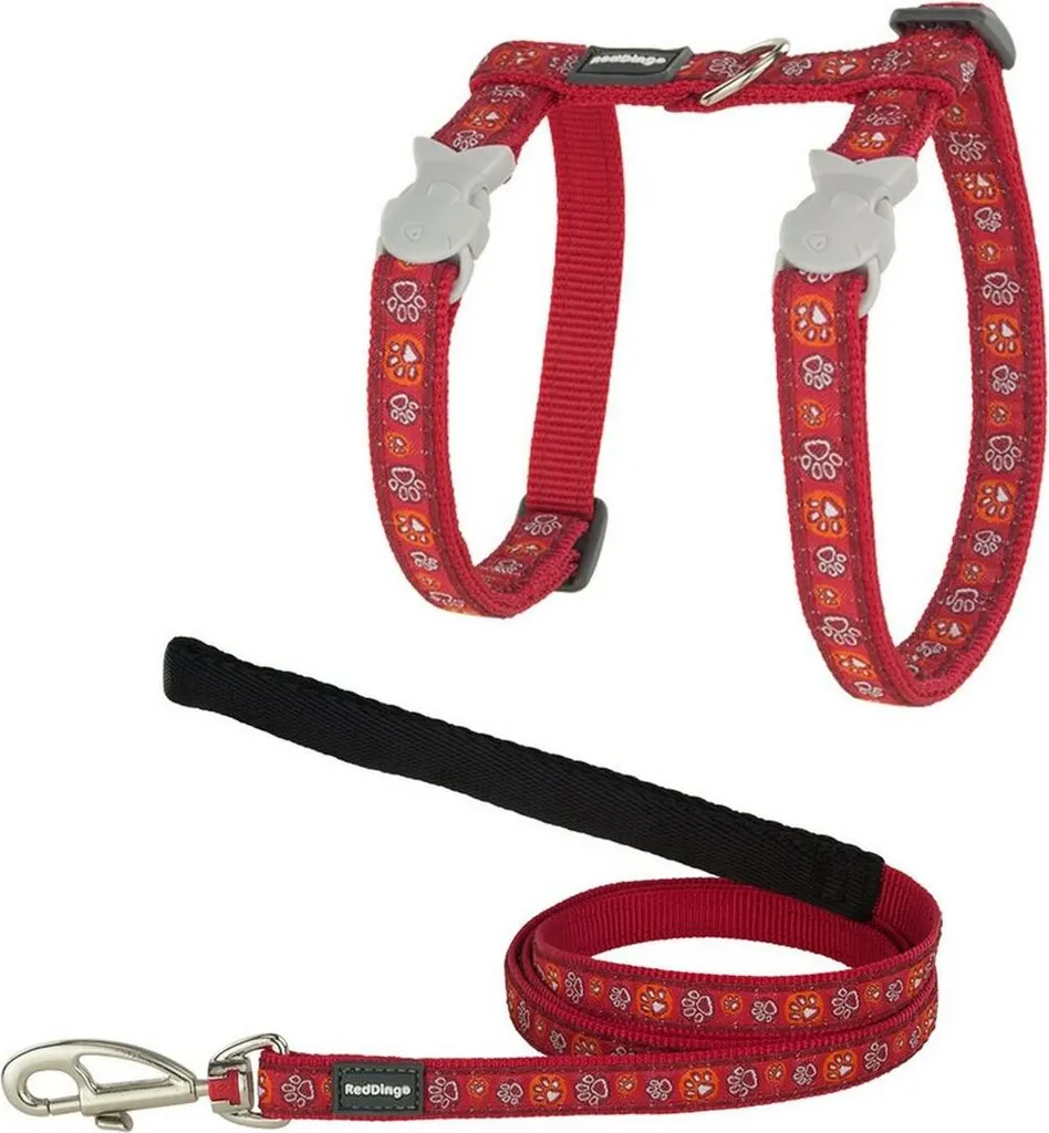 Pettorina Gatto Red Dingo Stile Rosso Regolabile - Alta Resistenza