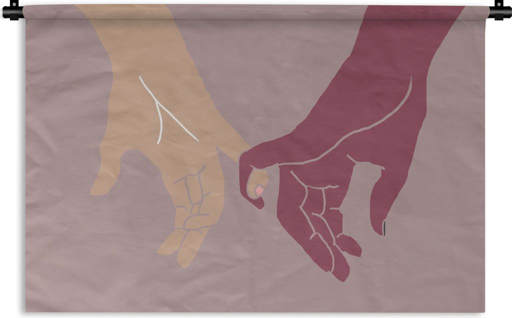 MuchoWow Wandteppich Wandbehang Hände - Farben - Abstrakt - Kunst 90x60 cm Tapisserie Dekoration Wandtuch - Wandskulpturen - Bildteppich