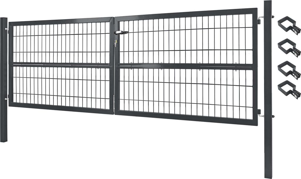Gartentor Tor Gartenzaun Zaun 300x100 cm Doppelflügelig Produktbild 