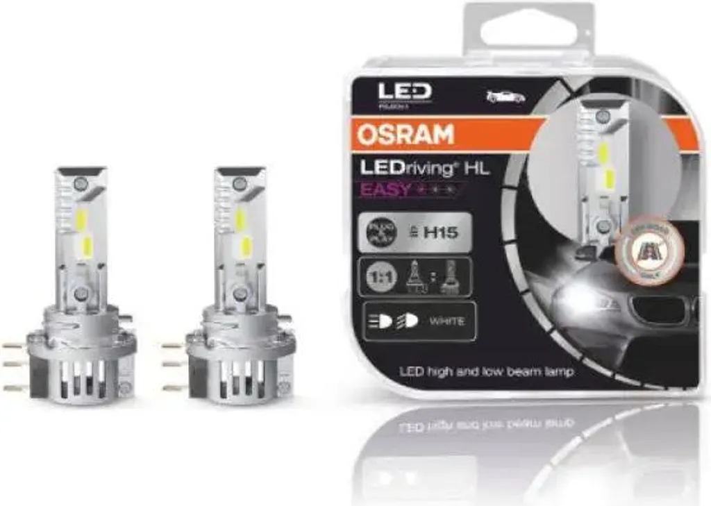 LED OSRAM H15 HL EASY 6500K Blanc Froid Montage Ultra Simple sans Bague