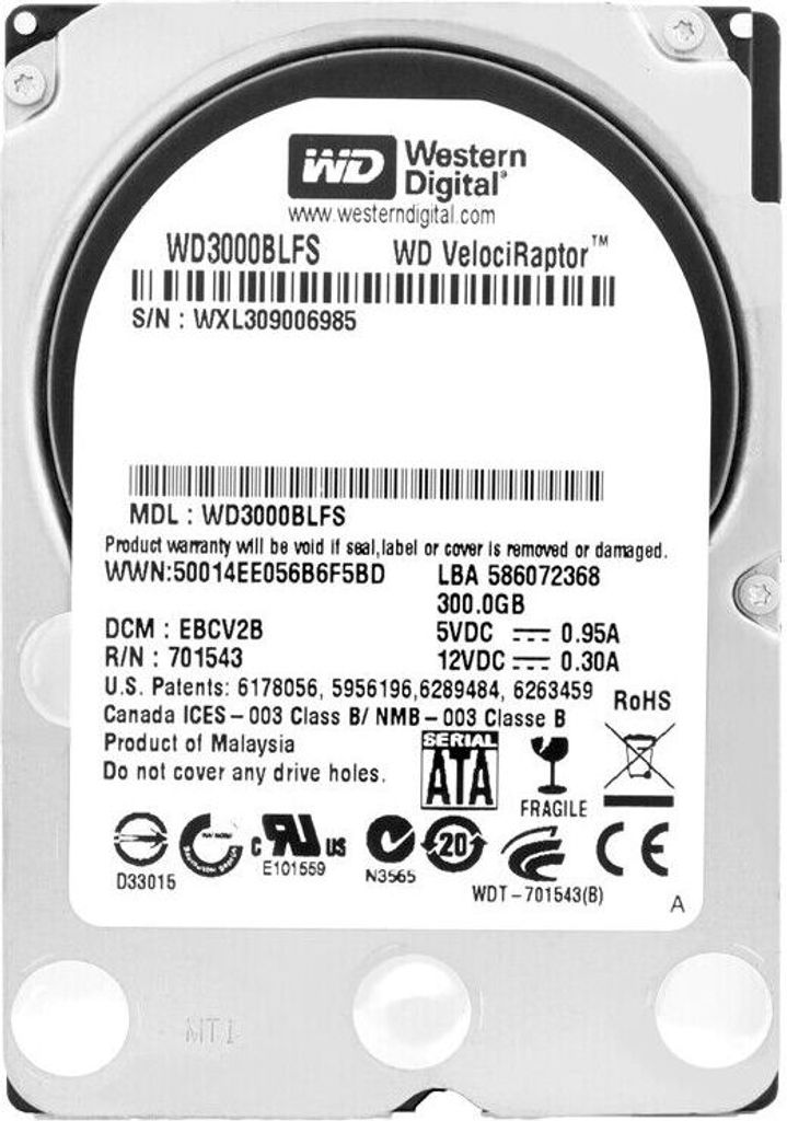 Festplatte WD 300Gb WD3000BLFS 16Mb Cache 10000Rpm Sata II 2,5" Zoll