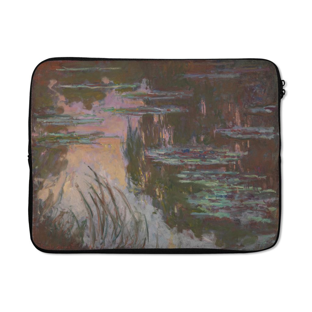 MuchoWow Laptop Hülle 17 Zoll Laptoptasche Seerosen bei Sonnenuntergang - Gemälde von Claude Monet - Zipper - Schutzabdeckung