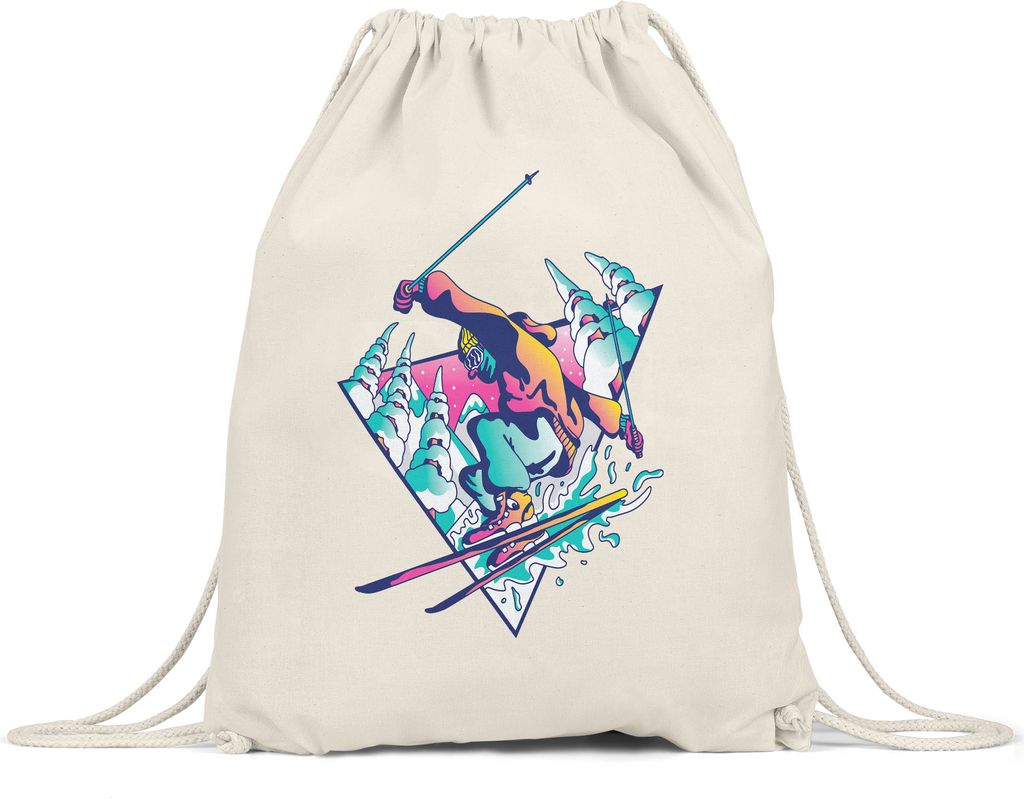 Skifahrer Turnbeutel Gymsack Skibrille Skifahrerin Wintersport Ski Skipiste Sport Bewegung Skifahren Skilift Skianzug