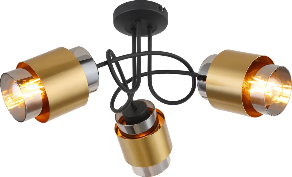 Globo Lighting Lampada da Soffitto Industriale Metallo Nero 3xE27