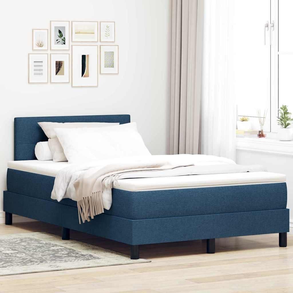 Möbel Boxspringbett mit Matratze Dunkelblau 120 x 190 cm Stoff - Klassische Betten 3338677