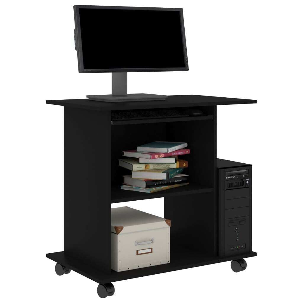 "2026 Aktion"Schreibtisch/Büro-Möbel - CLORIS - Computertisch moderner - Schwarz 80x50x75 cm Holzwerkstoff - NeuMöbel9189473