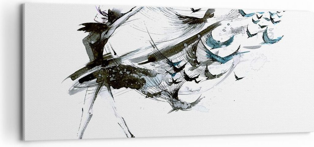 Bild auf Leinwand - Leinwandbild - Tanz eine Frau Ballett Aktivität - 100x40cm - Wand Bild - Wanddeko - Leinwanddruck - Bilder - Kunstdruck - Lein...