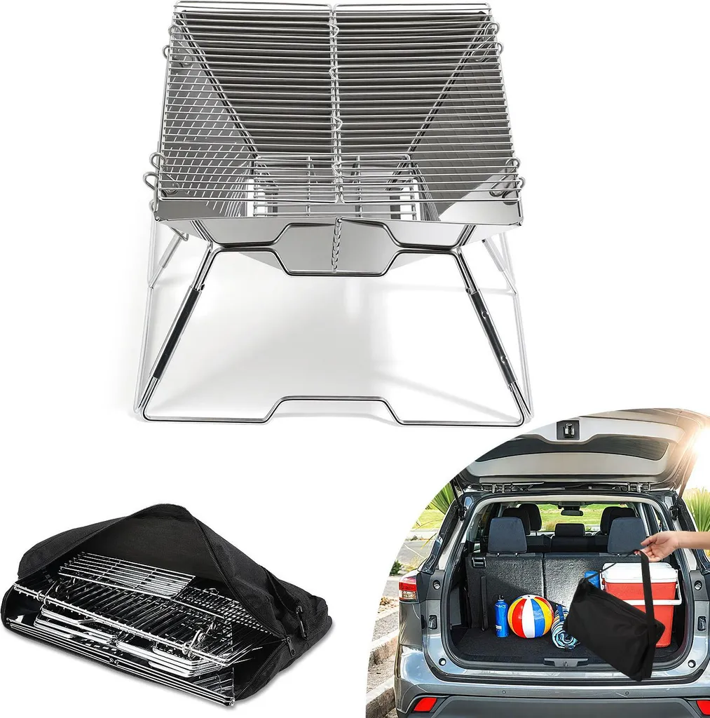 Barbecue pliable Izrielar Inox 304 compact pour gagner de l'espace