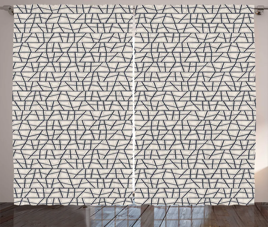 Rideaux de salon universels à motif aborigène 280 x 225 cm gris foncé