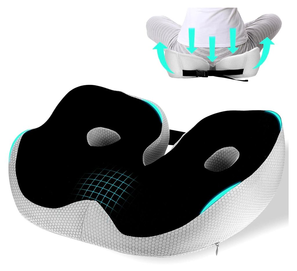 Orthopädisches Sitzkissen aus Memory-Schaum, Coccyx, Ergonomisches Bürokissen, Einstellbare Sitzpolsterbreite, Kissen zur Linderung von Hüft- un...