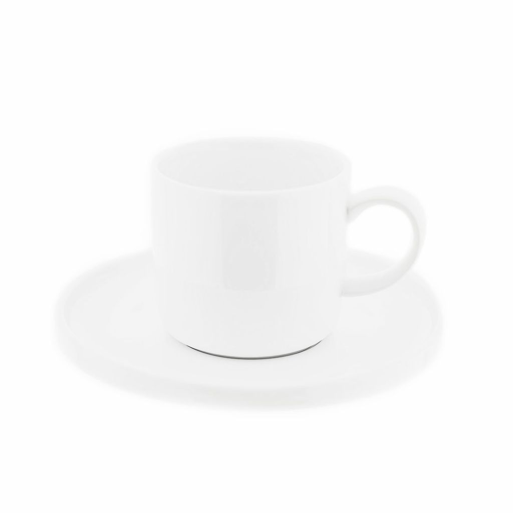Almina 12 Teiliges Kaffeetassen-Set aus Porzellan Weiß rund Kaffeeservice 200 ml