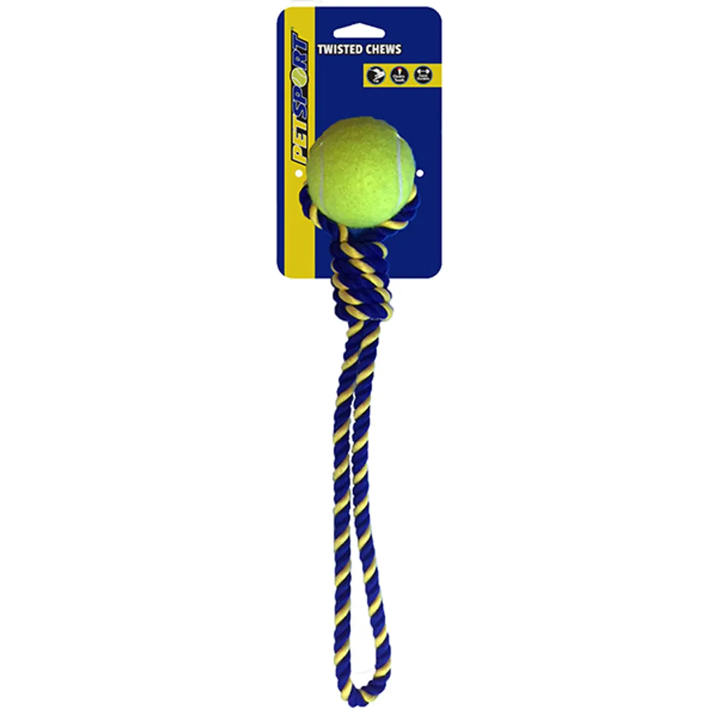 Corda con Pallina PETSPORT 38 cm - Gioco Educativo e Igiene Dentale