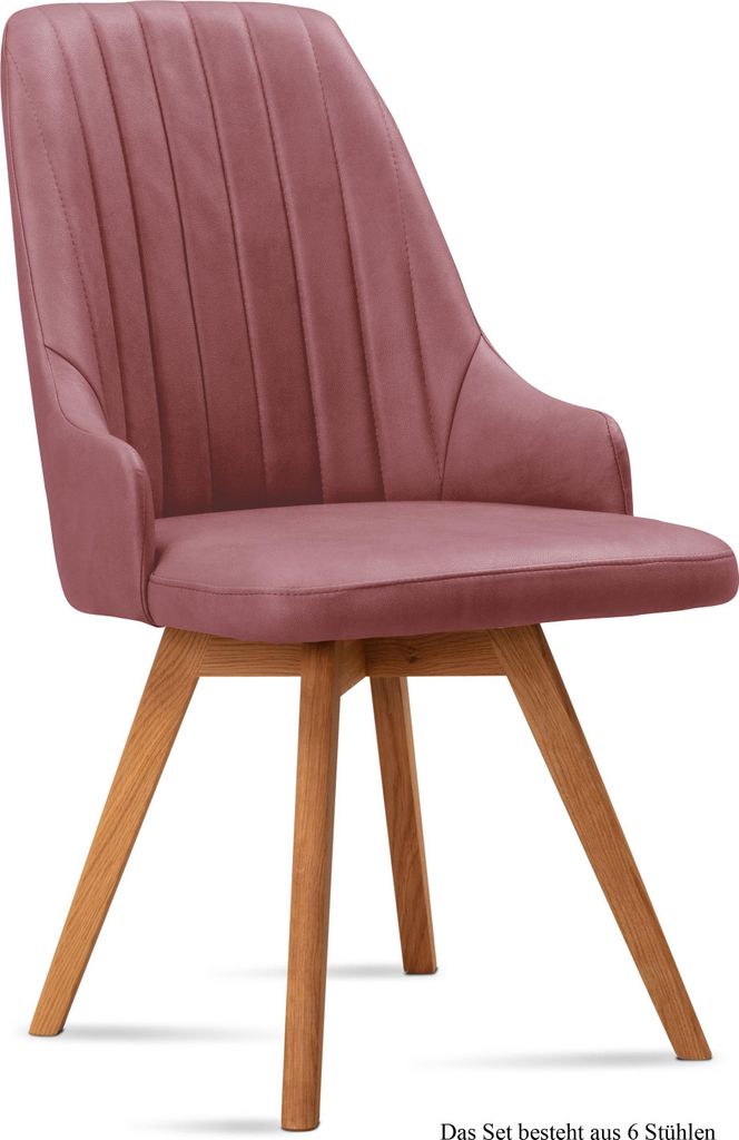 Esszimmerstuhl (6er-Set) Domka 52x91x60 Eiche geölt/Rosewood