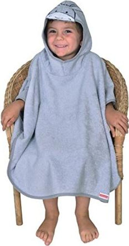 Wörner Südfrottier Badeponcho "Esel hellgrau" 120x75cm