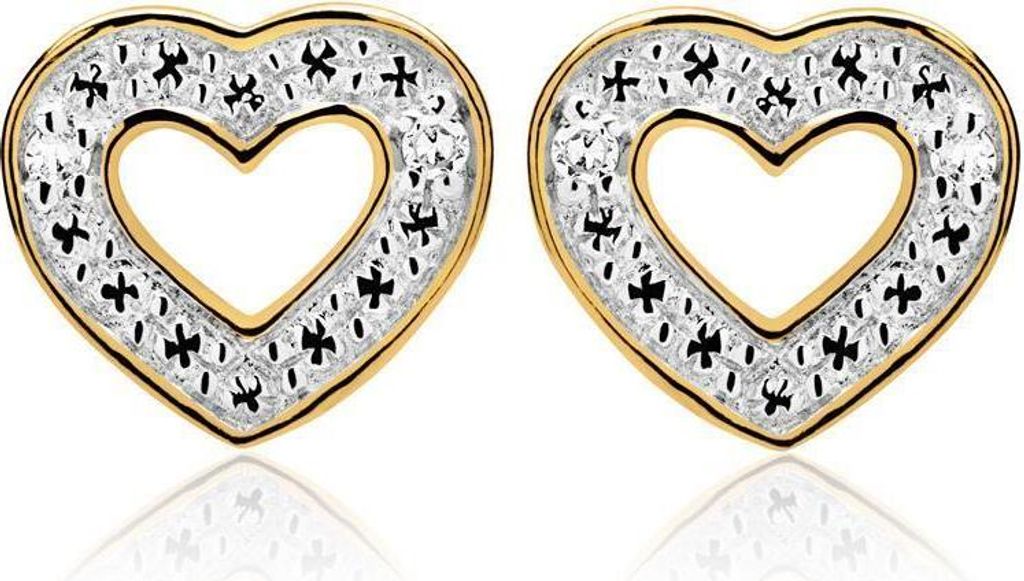 Herz Ohrstecker Unique 585er Gold Diamanten DE0195