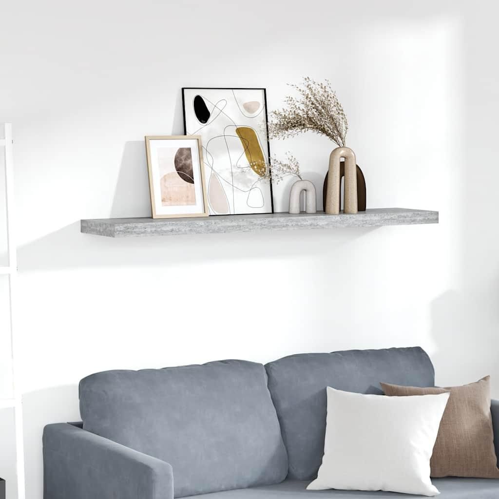 vidaXL Étagère suspendue gris béton 120x23,5x3,8 cm MDF Image du produit 