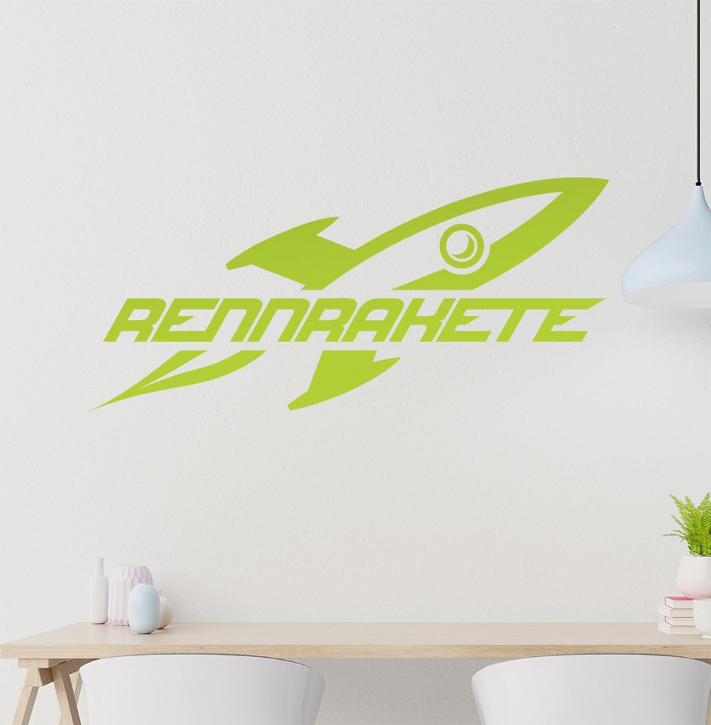 KIWISTAR Rennrakete - Rakete Mars Mond Speed Wandtattoo in 6 Größen - Wandaufkleber Wall Sticker - Dekoration, Küche, Wohnzimmer, Schlafzimmer, ...