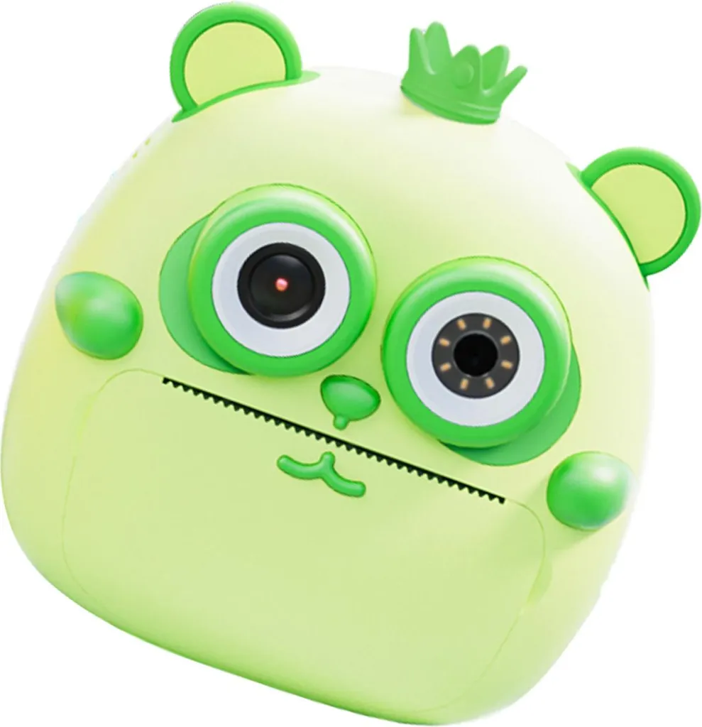 Macchina Fotografica Istantanea Bambini Verde 1080P con 3 Rotoli Carta