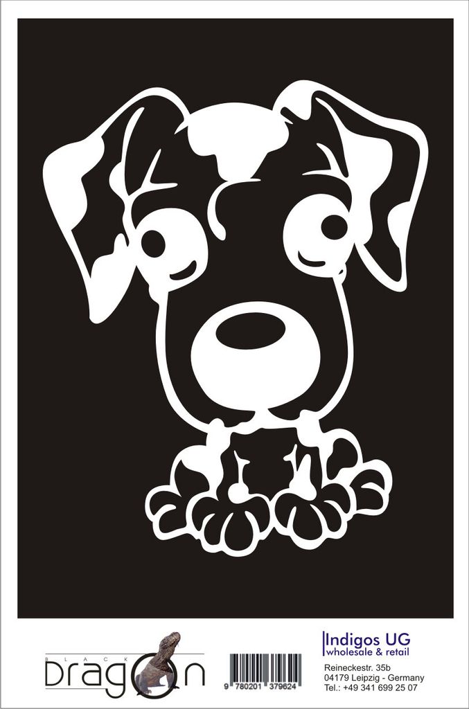 Aufkleber / Autoaufkleber - JDM / Die cut / Auto / OEM - Funny dog - 210x170mm silber - Heckscheibe / Heckscheibenaufkleber