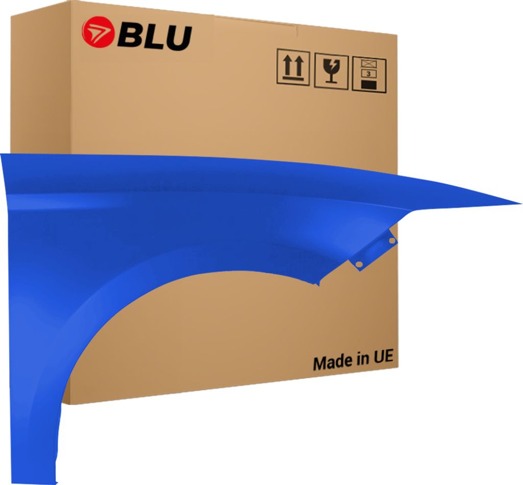 BLU Kotflügel Passend für Seat Leon III 3 5F LZ5F Rechts Blau SprintBlau Metallic | 2012-2020 | Vorderseite Vorne | Lackiert | Einbaufertig