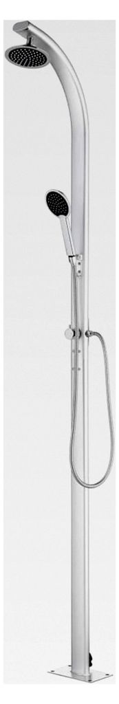 Aluminium Gartendusche 215 cm - Modernes Design für Garten und Pool mit Kopf- und Handbrause, 1,5 m Schlauch, witterungsbeständig