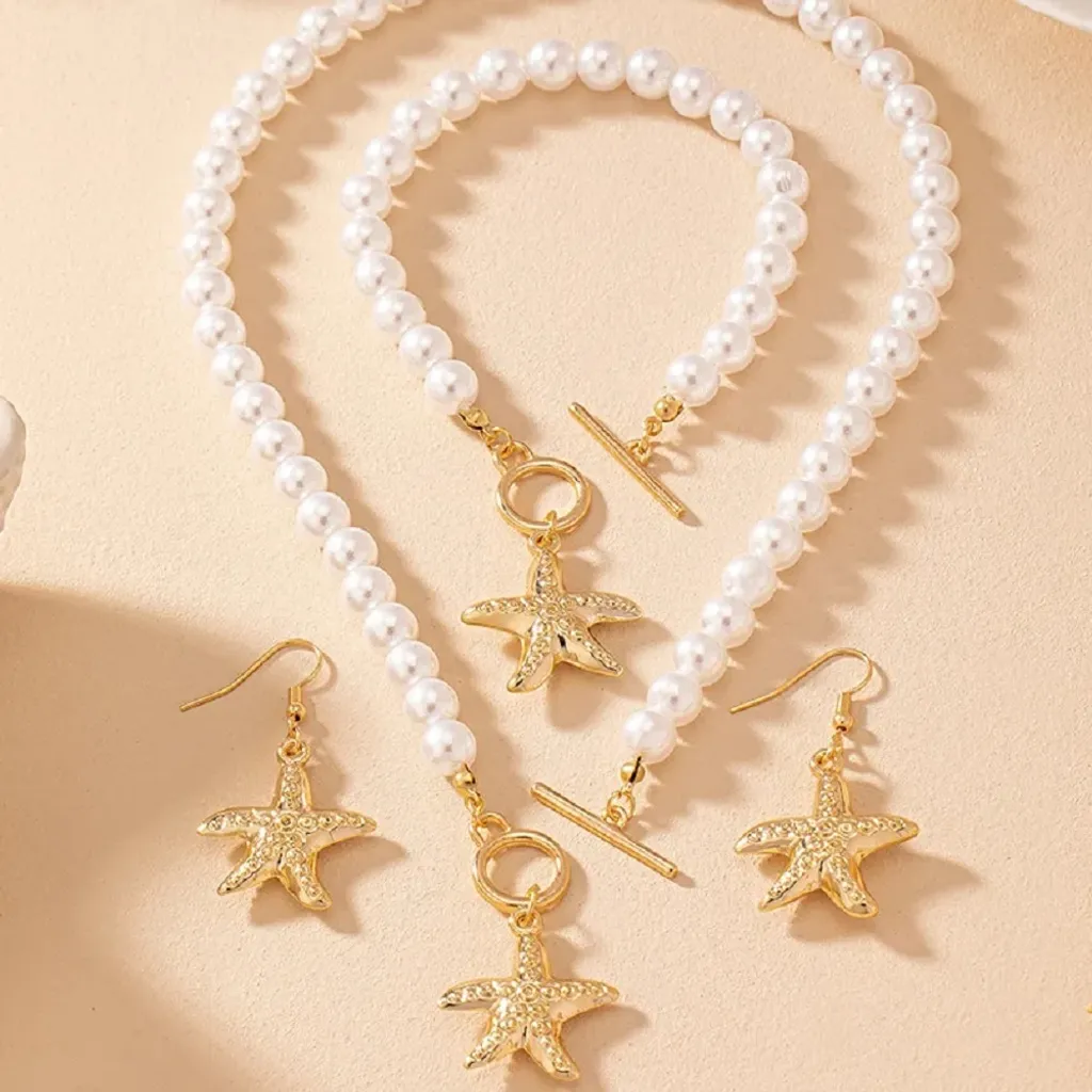 Parure Oro 18k Perle e Stelle Marine Set Alice KP36536 Online