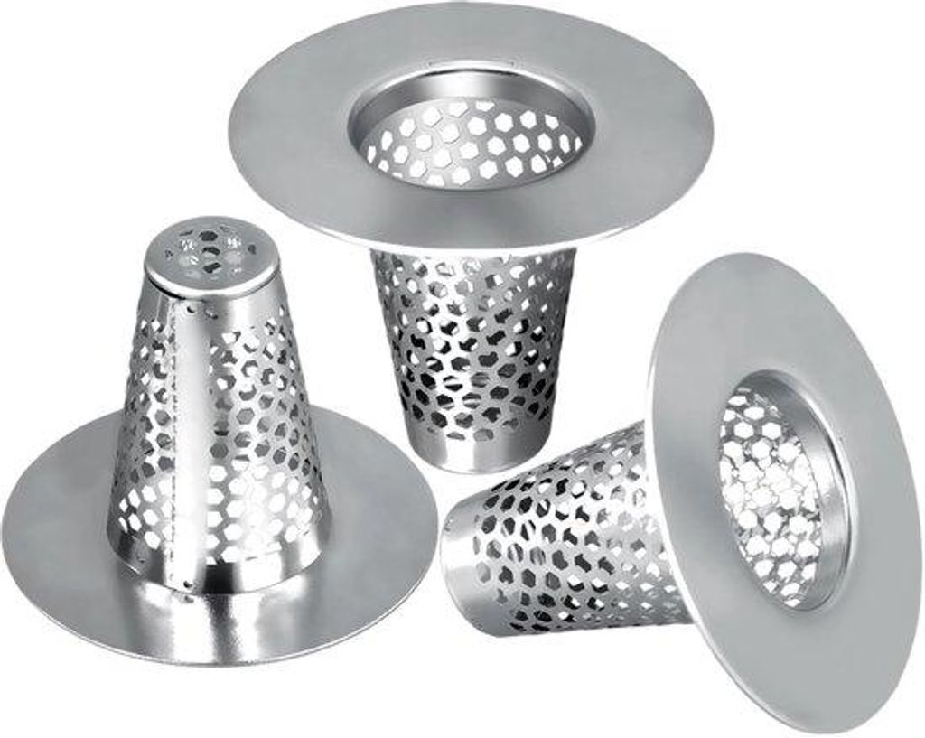 Duscheabflussfänger 3er Set, 30-40 mm, konische Duscheabflussdeckung, Edelstahl 304, Badabfluss, Haarfilter für Badewanne, Gießabfluss tiefer al...