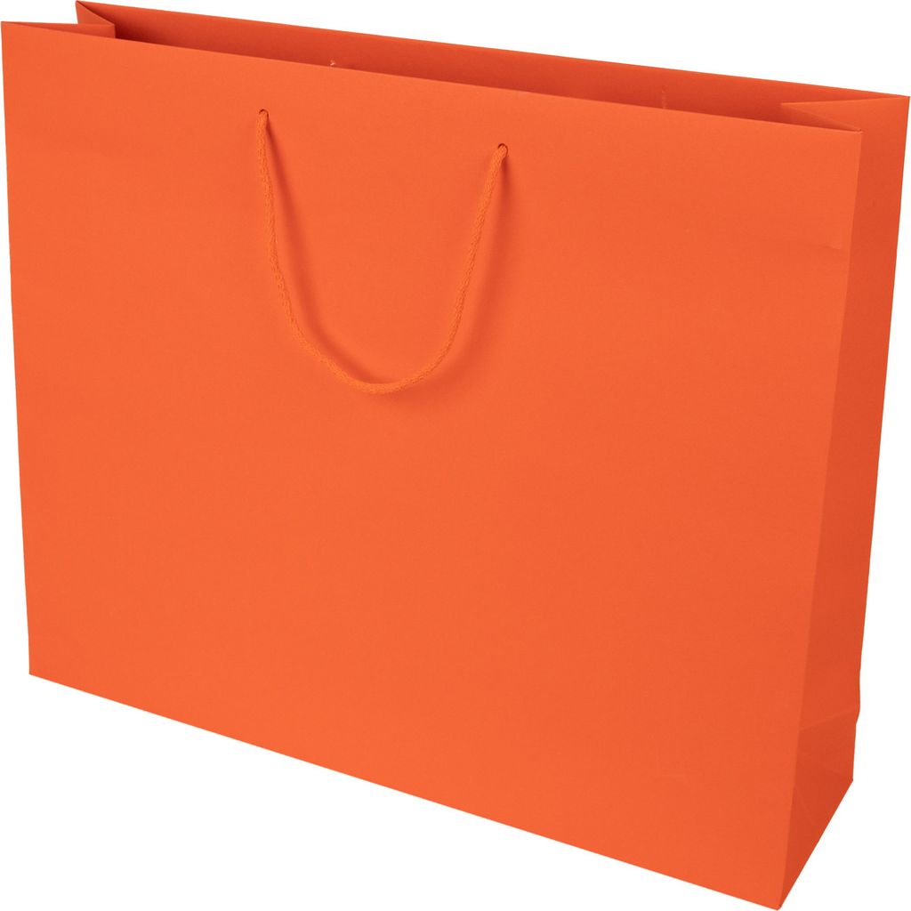 10 x Papiertragetaschen XL - 54 x 14 x 44,5 cm - mit Baumwollkordel Orange