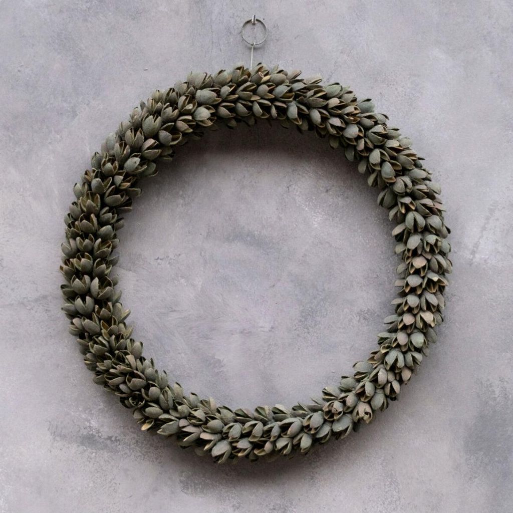 Kranz Bakuli dünn - grün: D 45cm