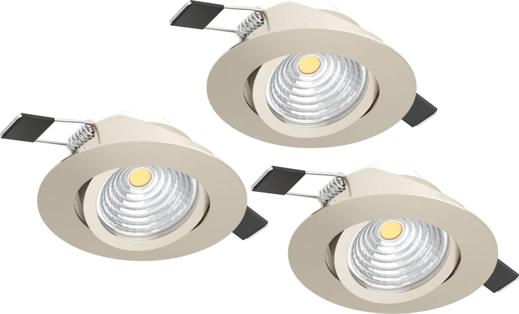 Spots LED Dimmables Blanc Chaud EGLO Saliceto en Aluminium Argenté x3