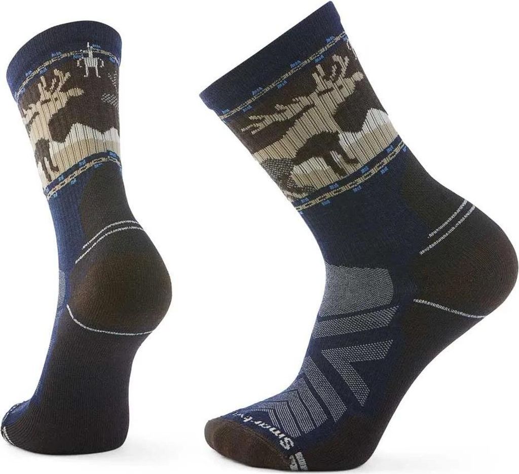 Smartwool Hike Light Cushion Mountain Moose Crew Socken Blau EU 38-41 Herren,Damen Blau EU 38-41