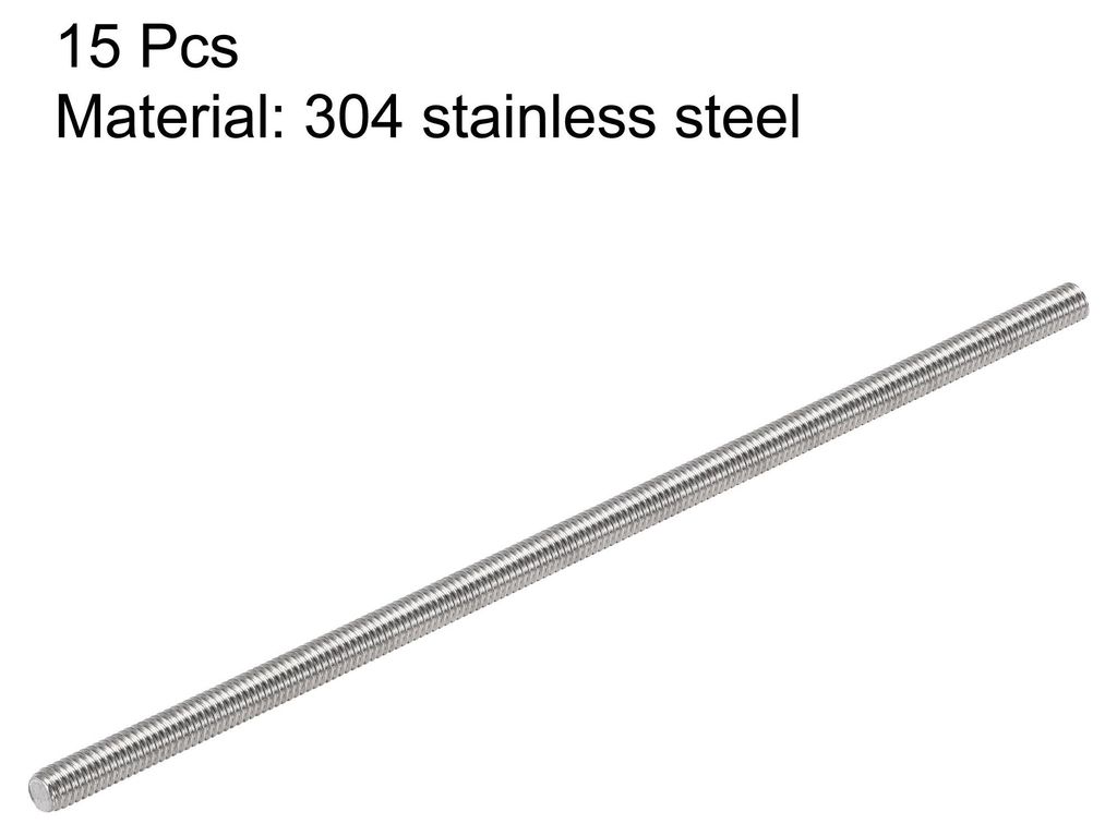 15Stk. Vollgewindestange 304 rostfreier Stahl Rechtsgewinde M3-0,5 Gewindesteigung M3 x 80mm