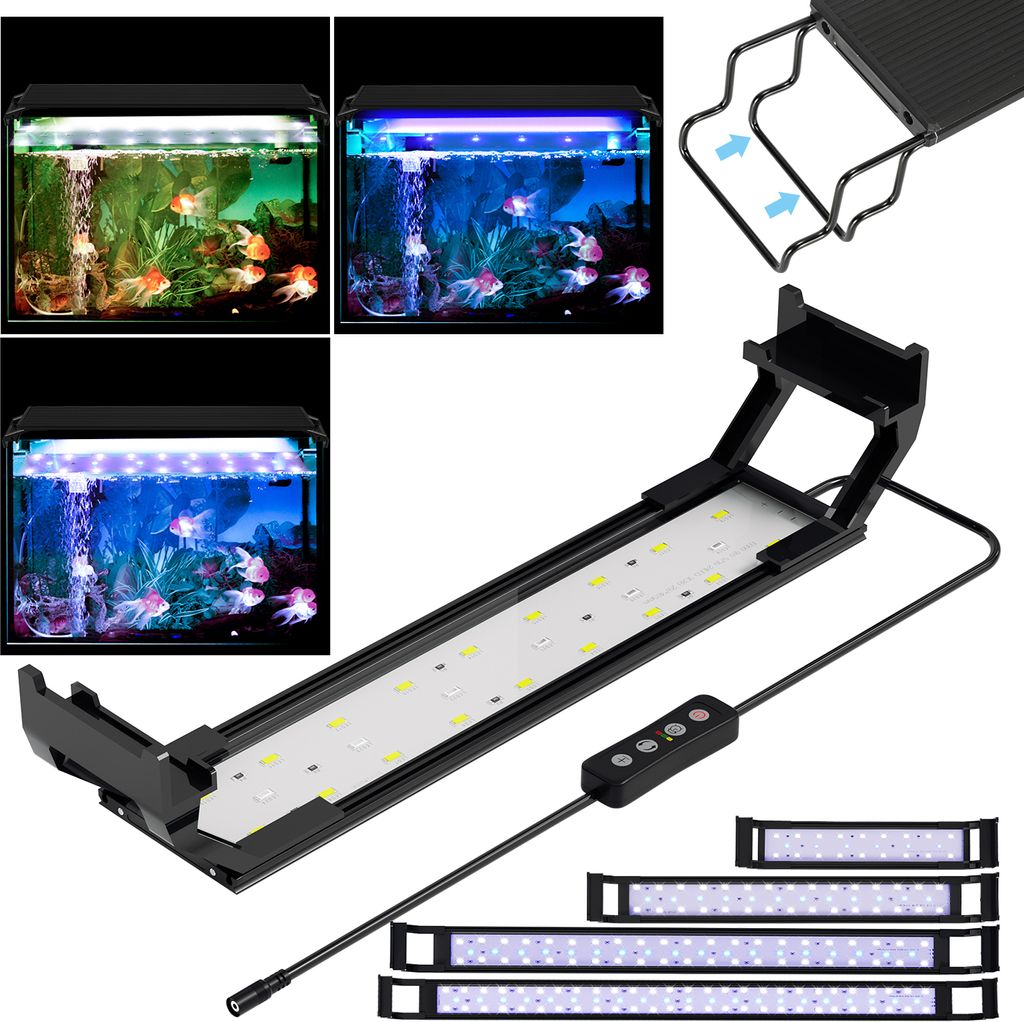 Clanmacy 35-50cm LED Aquarium Licht Lampe Süßwasserfische Vollspektrum