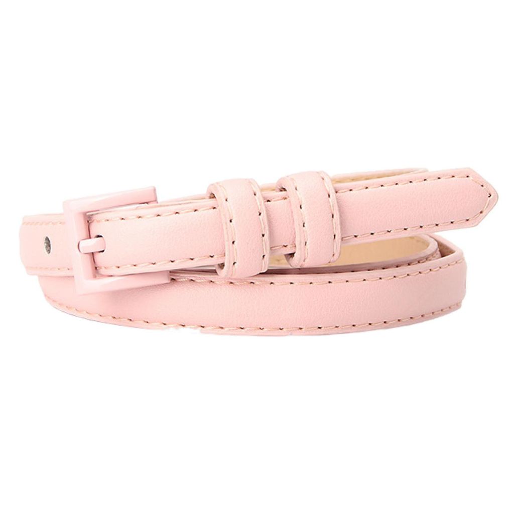 Damen Dünner Hosengürtel Einfarbig Kunstleder Bund Verstellbare Länge Multi Holes Design Jeansgürtel