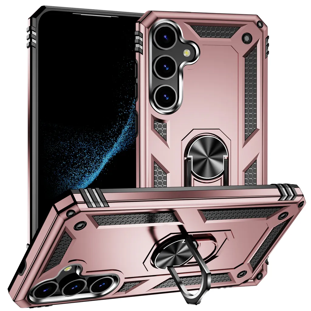 Cover Samsung S24 Oro Rosa Chic: Stile e Sicurezza Militare