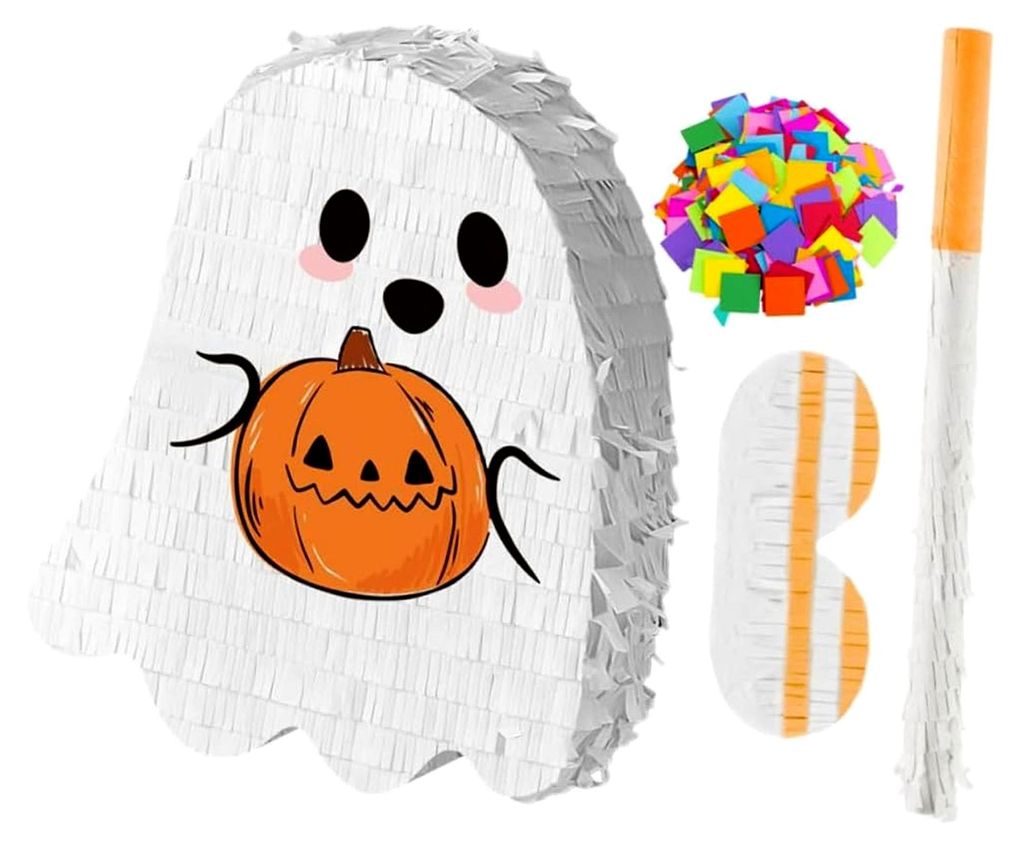 Geister-Piñata für Halloween-Feiern mit Süßigkeiten gefüllt, Hängedekoration für Innen und Außen als Gastgeschenk und Spielzeug