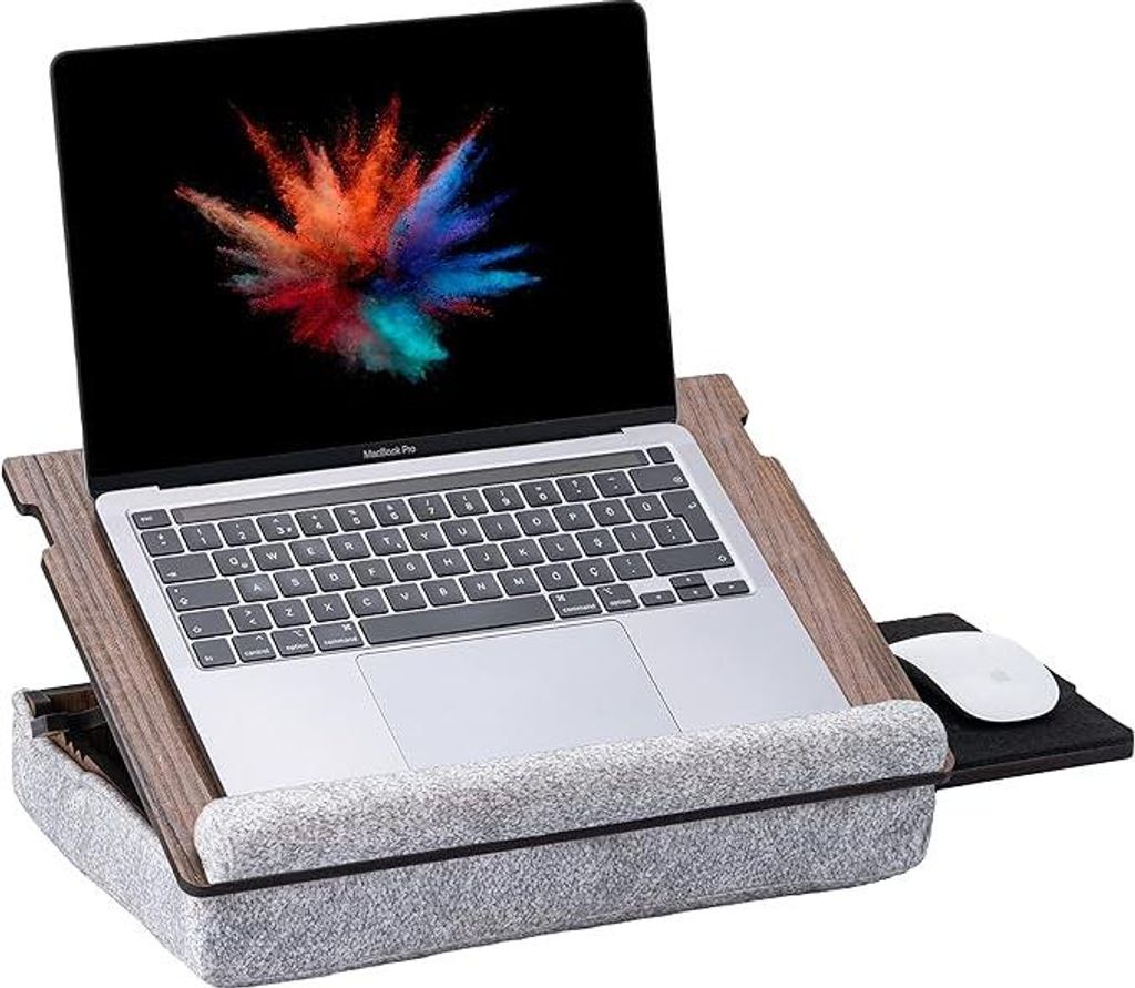 Ergonomisches Design Vigo Wood Laptop-Lade - Bequemes Produktbild 