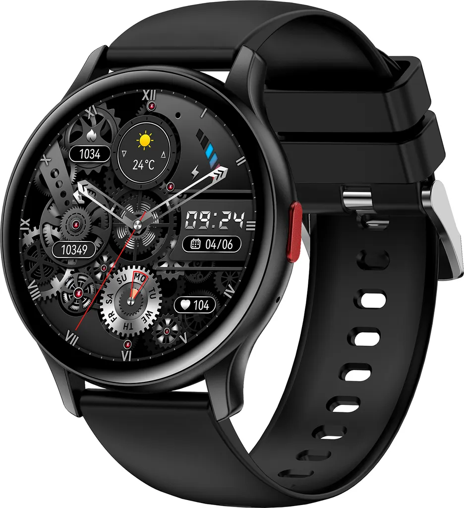 Montre Connectée Sportive AMOLED avec Suivi de Santé et Étanchéité IP68 Noir