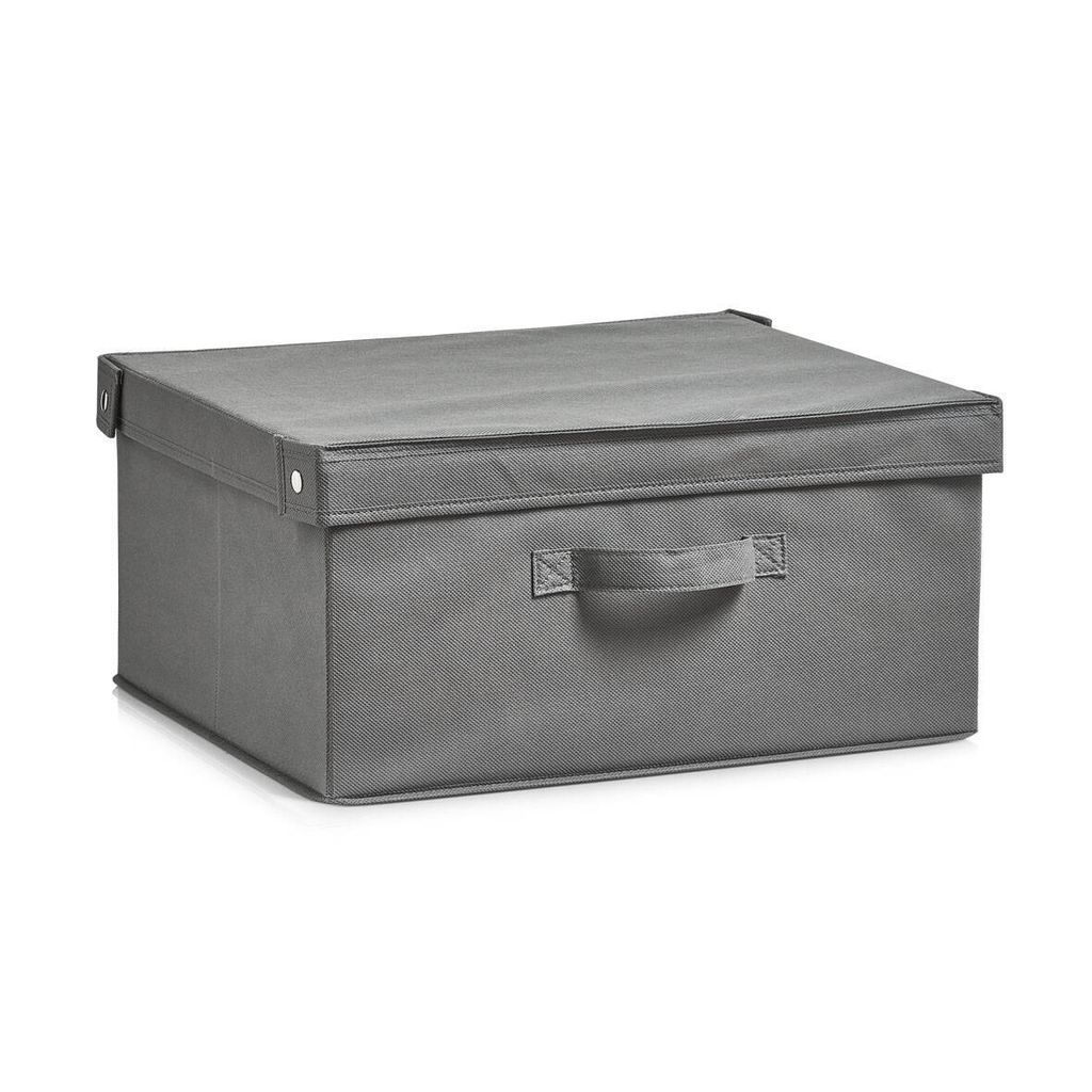 Zeller Aufbewahrungsbox mit Deckel, faltbar, grau, 41 x 35 x 20 cm, 14606