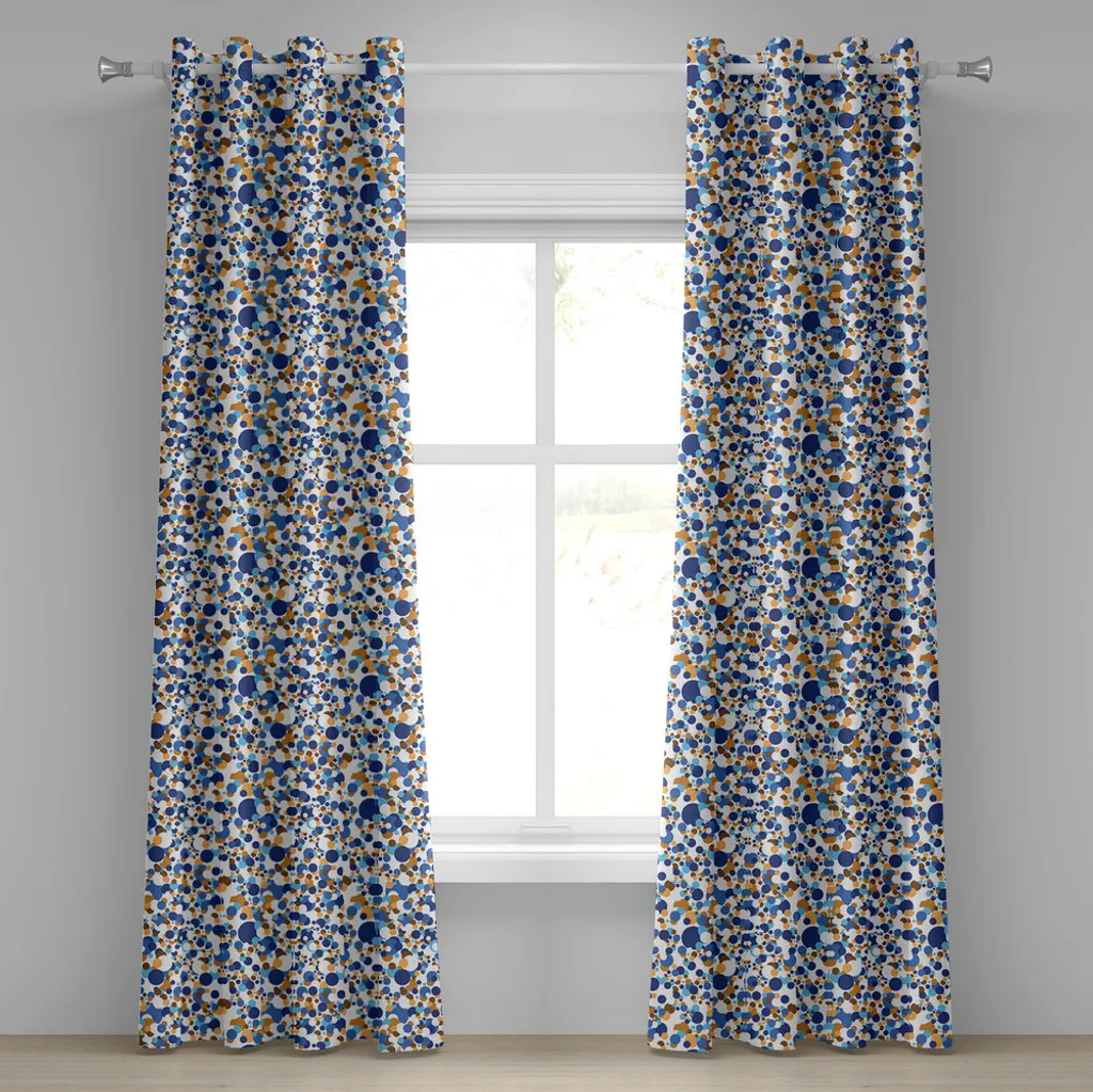 Rideau à œillets abstrait ABAKUHAUS 280x175 cm à motif cercle rétro