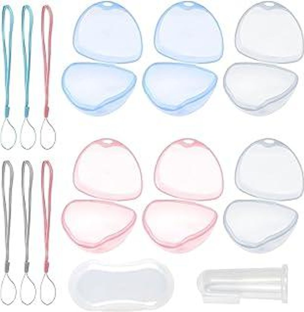 Schnullerbox für Baby,Schnullerbox Tragbar,Schnullerbox, 6 Transparent Schnullerbox Schnullerhalter Etui Schnuller Box BPA-Free Nipple Shield Etui...