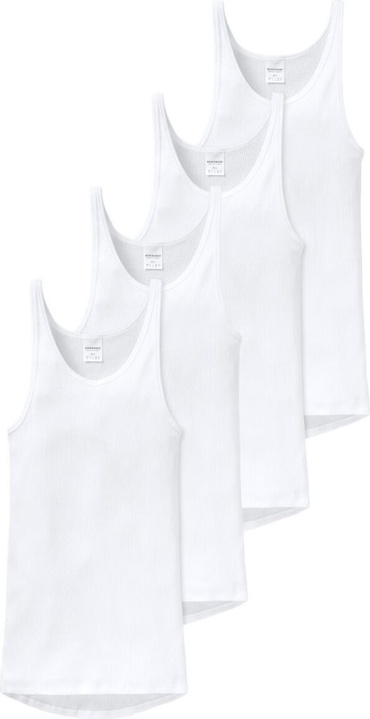 Schiesser 4er Pack Original Classics Doppelripp Unterhemd / Tanktop Besonders Komfortabel, strapazierfähig und formstabil, Etwas längere Rückenp...