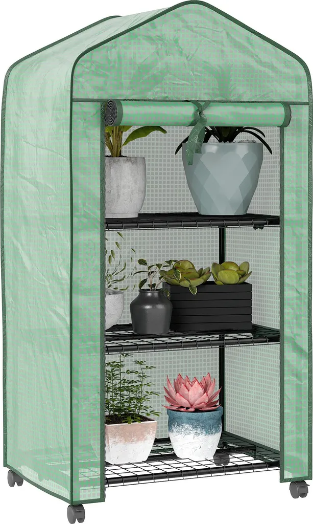 Protégez vos plantes du gel avec cette mini serre mobile à 3 étagères en PE