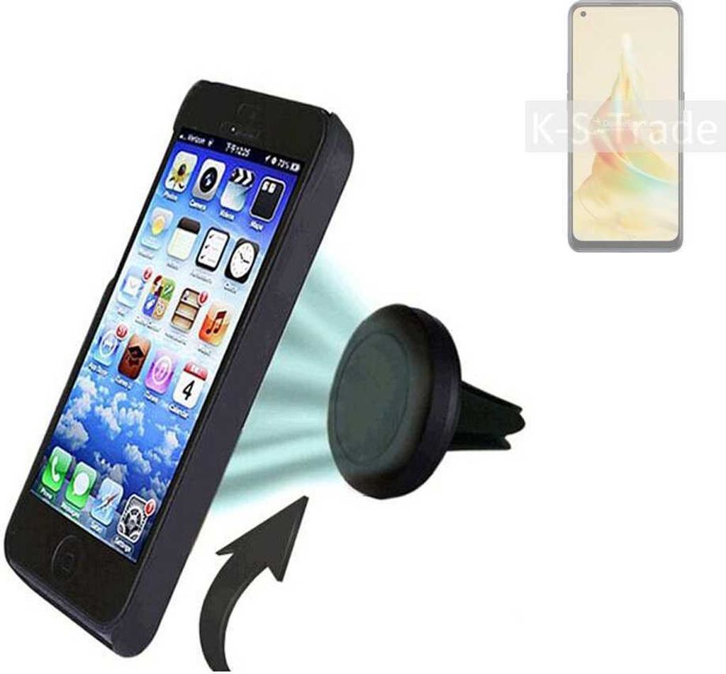 K-S-Trade Kompatibel mit Oppo Reno8 T 4G Auto Handy Halterung KFZ Halter Lüftungsgitterhalterung Air Vent mount Smartphone Halter