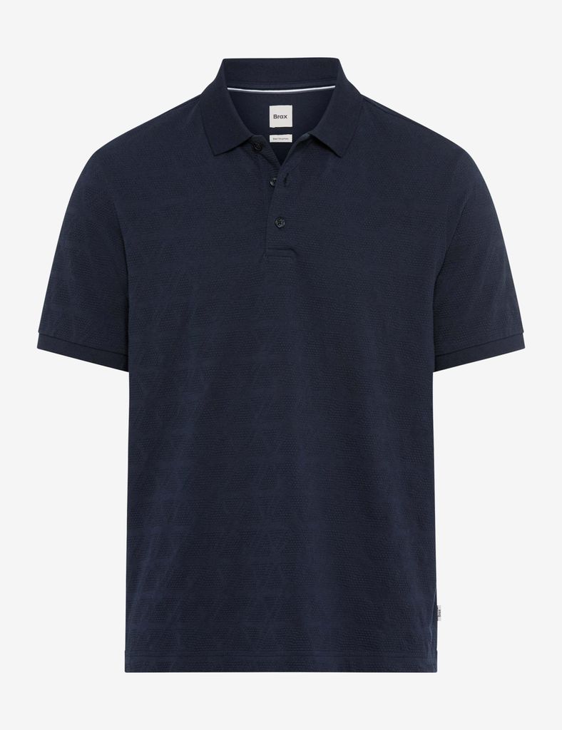 Brax Poloshirt dunkelblau Baumwolle normale Passform